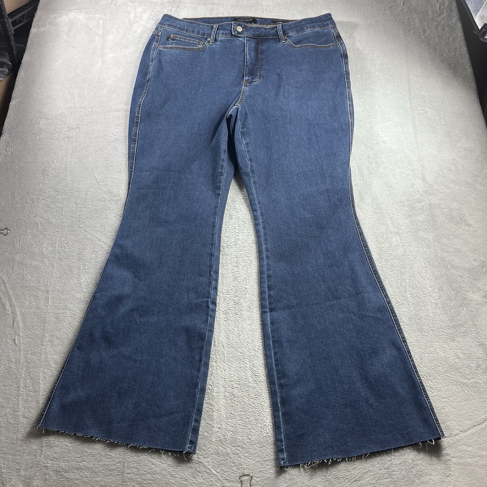 Judy Blue Jeans 20W Trouser Flare Dark Wash Zipper Fly Stretch Denim‎ Plus
